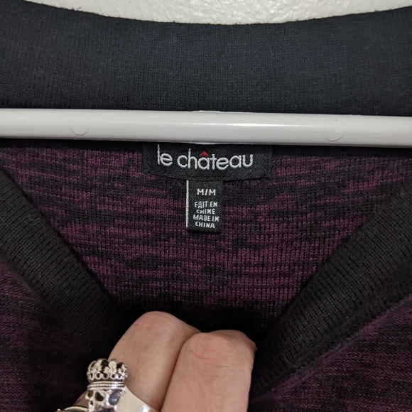 Vintage Le Chateau Purple Knit Mini Dress - Picture 3 of 6